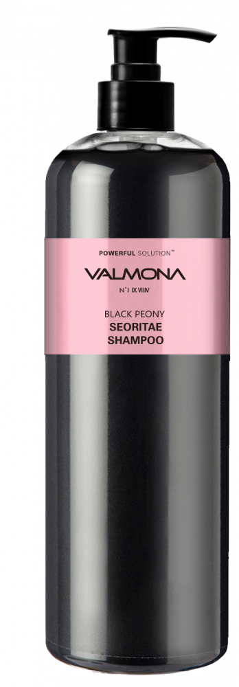 [VALMONA] Шампунь для волос ЧЕРНЫЙ ПИОН/БОБЫ Powerful Solution Black Peony Seoritae Shampoo, 480 мл