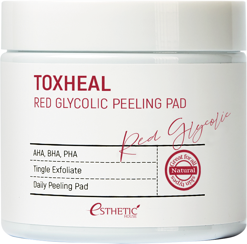 [ESTHETIC HOUSE] Пилинг-подушечки МИНДАЛЬНЫЕ Toxheal Red Glyucolic Peeling Pad, 100 мл (100 шт)