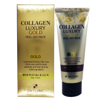 [3W CLINIC] Маска-пленка для лица КОЛЛАГЕН/ЗОЛОТО Collagen&Luxury Gold peel off pack, 100 гр