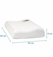 [COCO BLUES] Подушка из натурального латекса 50х30х8 см, 1 шт.