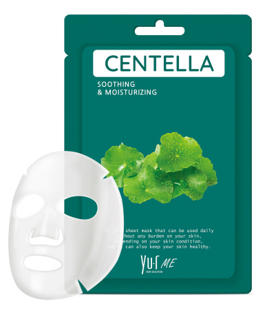 [YU.R] Маска для лица тканевая ЭКСТРАКТ ЦЕНТЕЛЛЫ АЗИАТСКОЙ ME Centella Sheet Mask, 1 шт