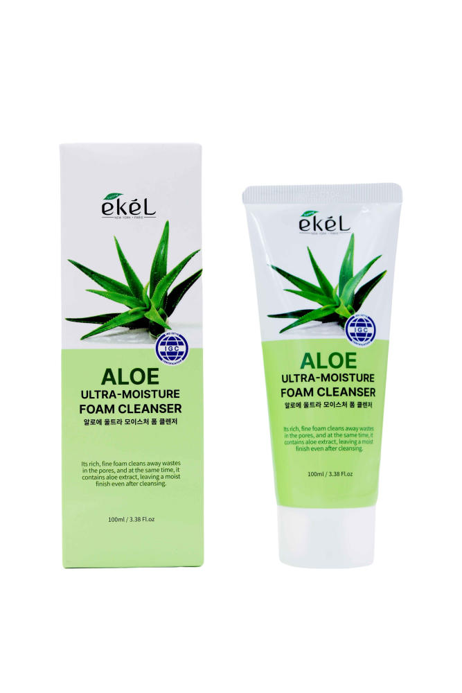 [EKEL] Пенка для умывания ЭКСТРАКТ АЛОЭ ультраувлажняющая Aloe Ultra Moisture Foam, 100 мл