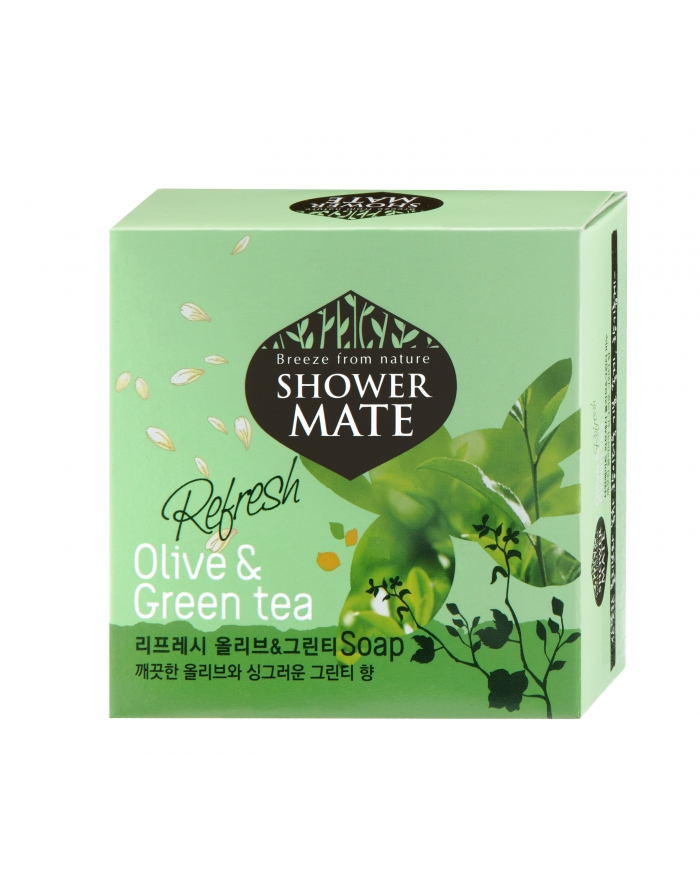 [SHOWER MATE] Мыло для лица и тела ОЛИВКИ И ЗЕЛЕНЫЙ ЧАЙ Olive&Green Tea, 100 г