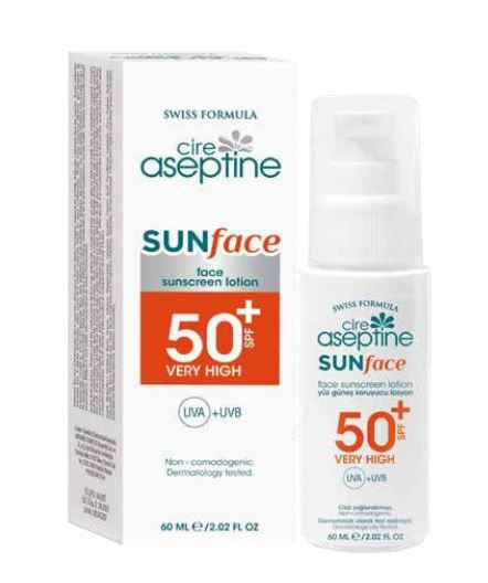 [CIRE ASEPTIN] Лосьон для лица СОЛНЦЕЗАЩИТНЫЙ 50 SPF Face Sunscreen Lotion, 60 мл