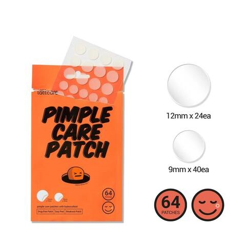 [LATTCARE] Патчи для лица точечные от воспалений PIMPLE Care Patch, 64 шт