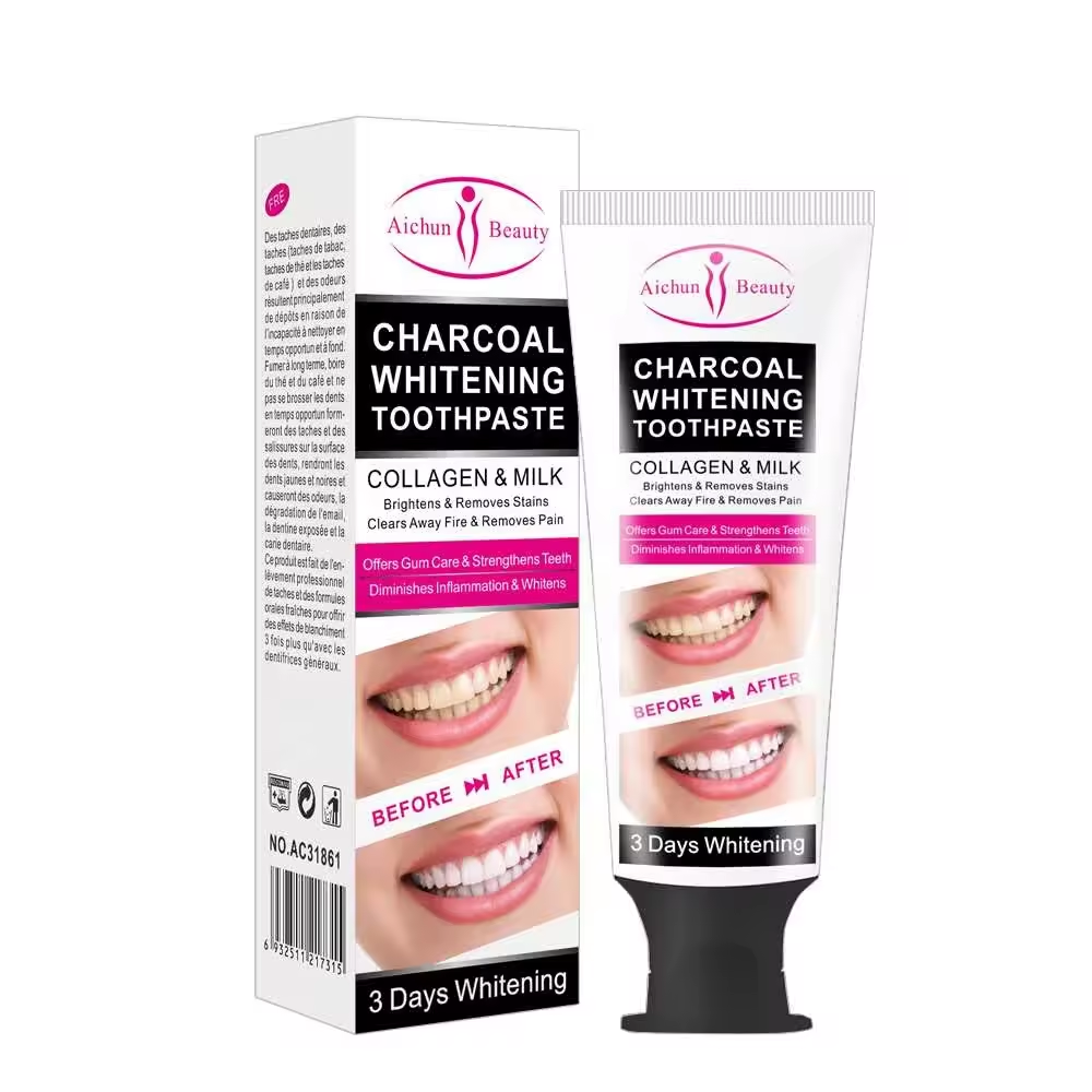 [AICHUN BEAUTY] Зубная паста отбеливающая ЭКСТРАКТ ДРЕВЕСНОГО УГЛЯ Charcoal Whitening Toothpaste, 100 мл