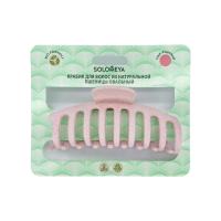 [SOLOMEYA] Крабик для волос из натуральной пшеницы РОЗОВЫЙ овальный Solomeya Straw Claw Hair Clip Round Pink, 1 шт