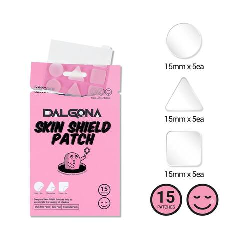 [LATTCARE] Патчи для лица точечные от воспалений DALGONA Skin Shield Patch, 15 шт