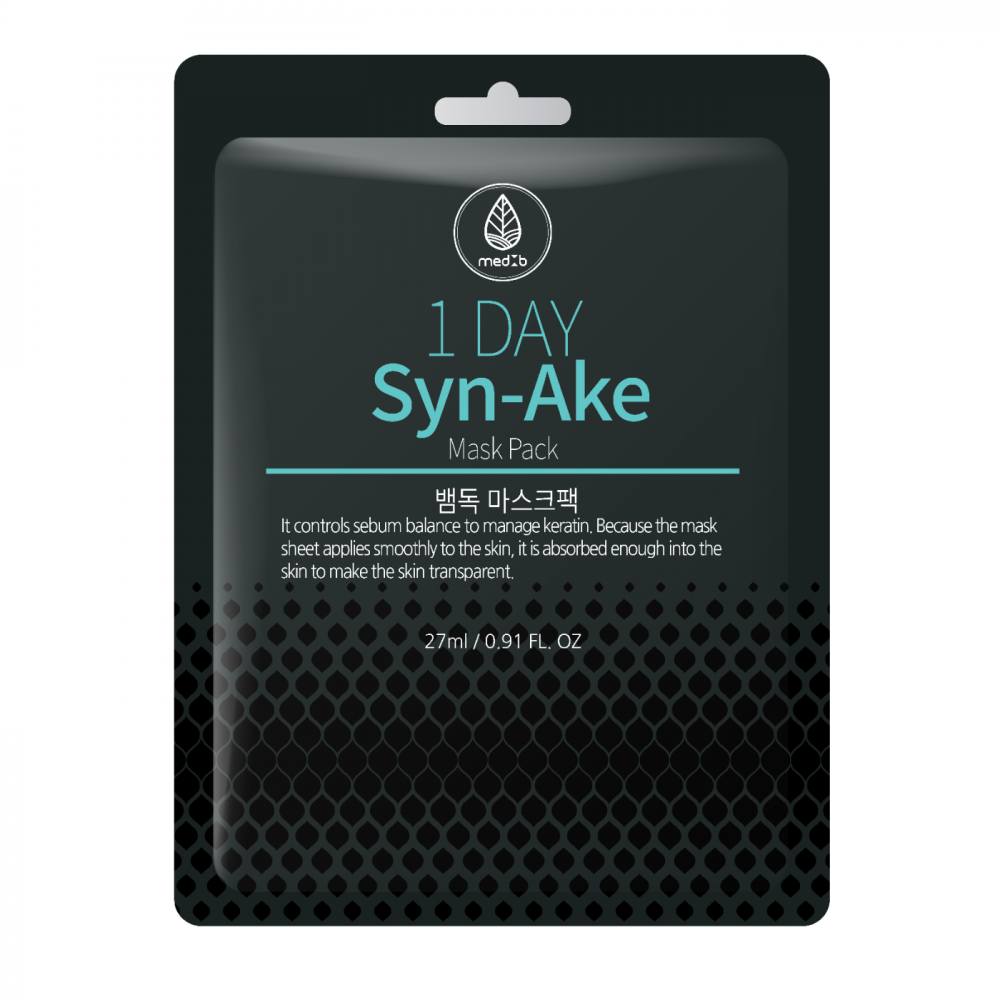 [MED B] НАБОР Маска для лица тканевая ЗМЕИНЫЙ ЯД 1-Day Syn-Ake Mask Pack, 27 г х 10 шт.