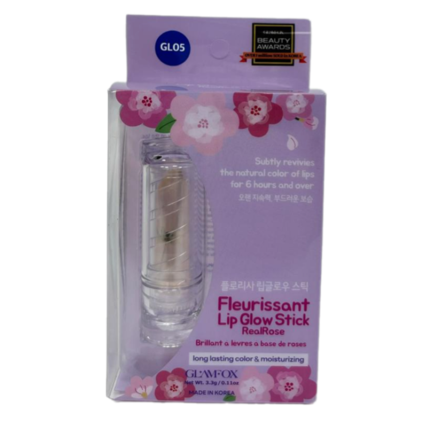 [GLAMFOX] Бальзам-тинт для губ УВЛАЖНЯЮЩИЙ с тающей текстурой Fleurissant Lip Glow Stick Real Rose GL 05, 3,3