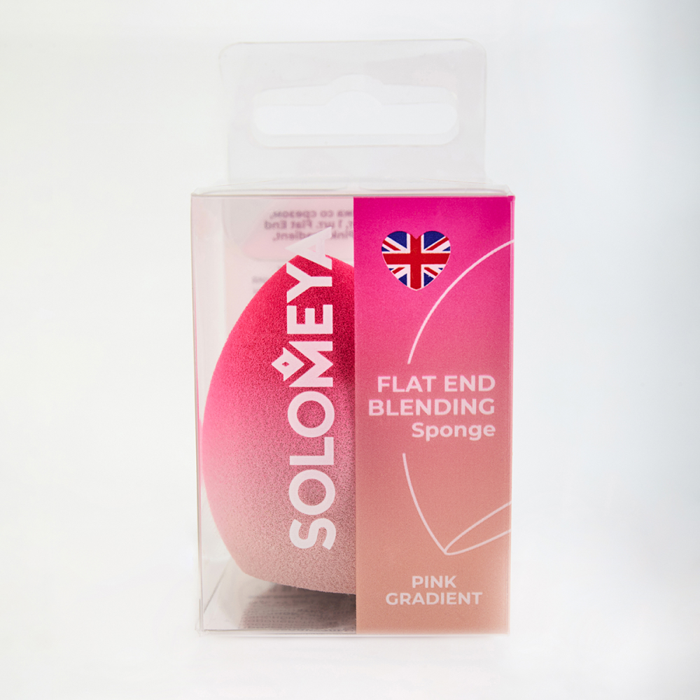 [SOLOMEYA] Спонж для макияжа со срезом РОЗОВЫЙ ГРАДИЕНТ Flat End Blending Sponge Pink Gradient, 1 шт