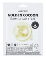 [LA BONITA] Маска для лица тканевая питательная КОКОН ЗОЛОТОГО ШЕЛКОПРЯДА Golden Cocoon Golden Cocoon Essential Mask Pack, 20 мл