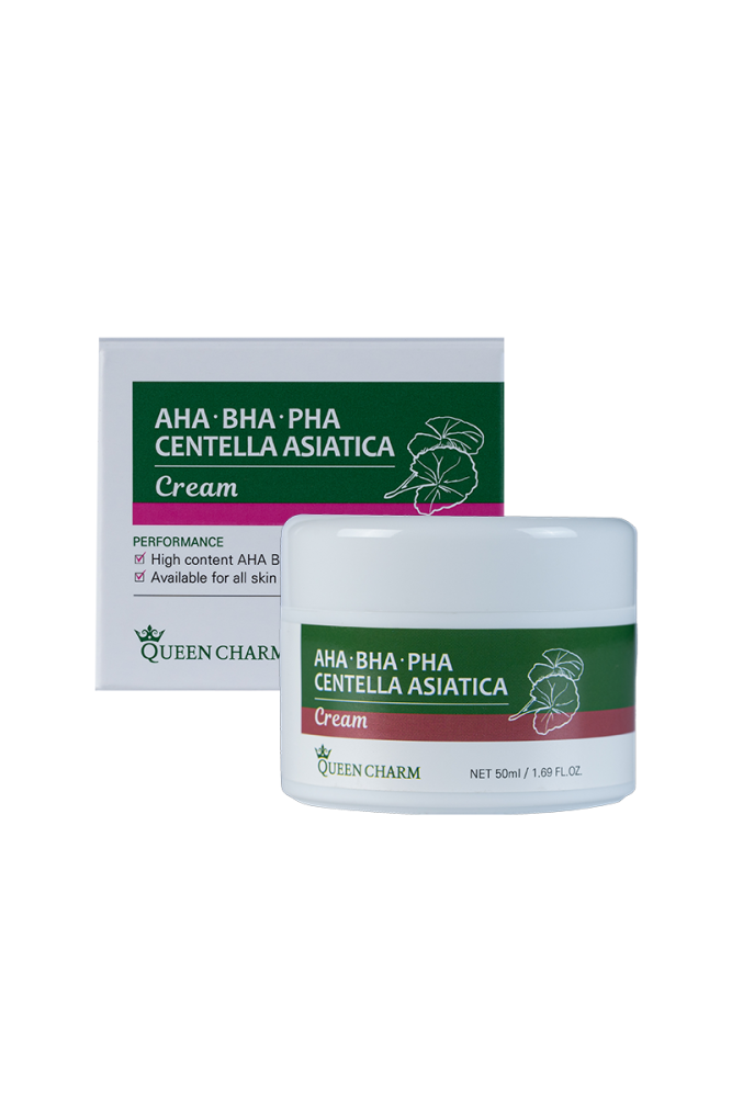 [QUEENCHARM] Крем для лица AHA-BHA-PHA КИСЛОТЫ И ЦЕНТЕЛЛА АЗИАТСКАЯ AHA BHA PHA Centella Asiatica Cream, 50 мл