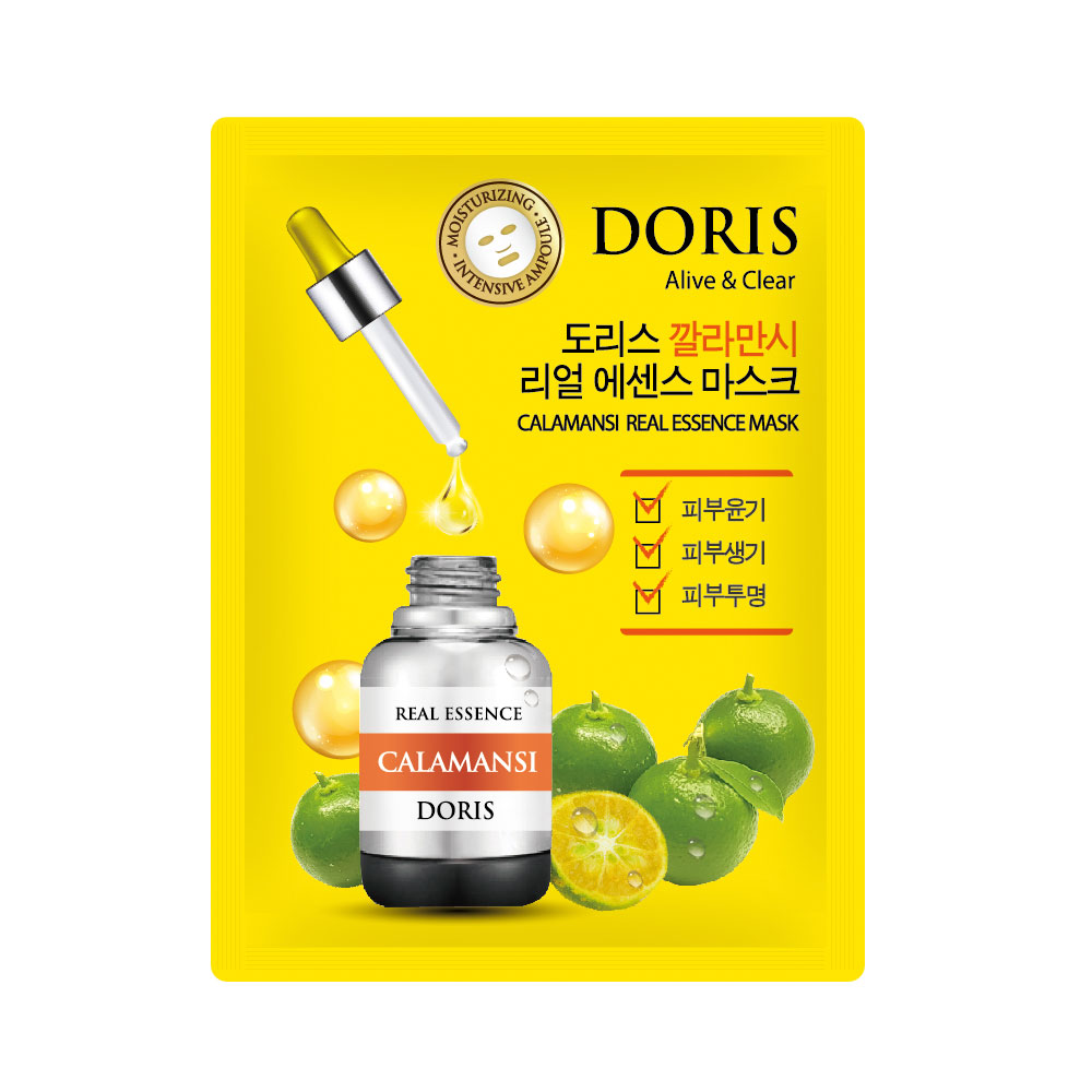 [DORIS] НАБОР Тканевая маска для лица ЦИТРОФОРТУНЕЛЛА CALAMANSI Real Essence Mask, 10 шт*25 мл