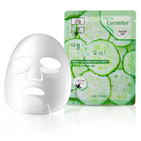 [3W CLINIC] НАБОР Тканевая маска для лица ОГУРЕЦ Fresh Cucumber Mask Sheet, 10 шт