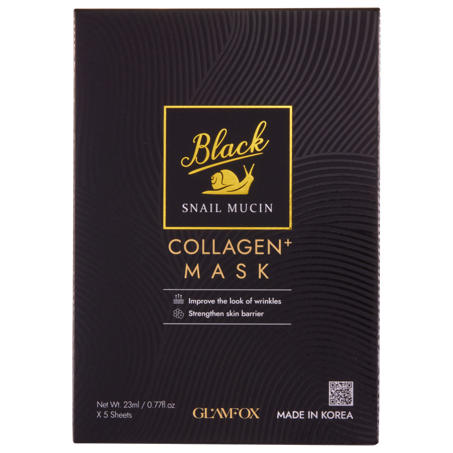 [GLAMFOX] НАБОР Маска тканевая для лица антивозрастная коллагеновая МУЦИН ЧЕРНОЙ УЛИТКИ Black Snail Mucin Coll
