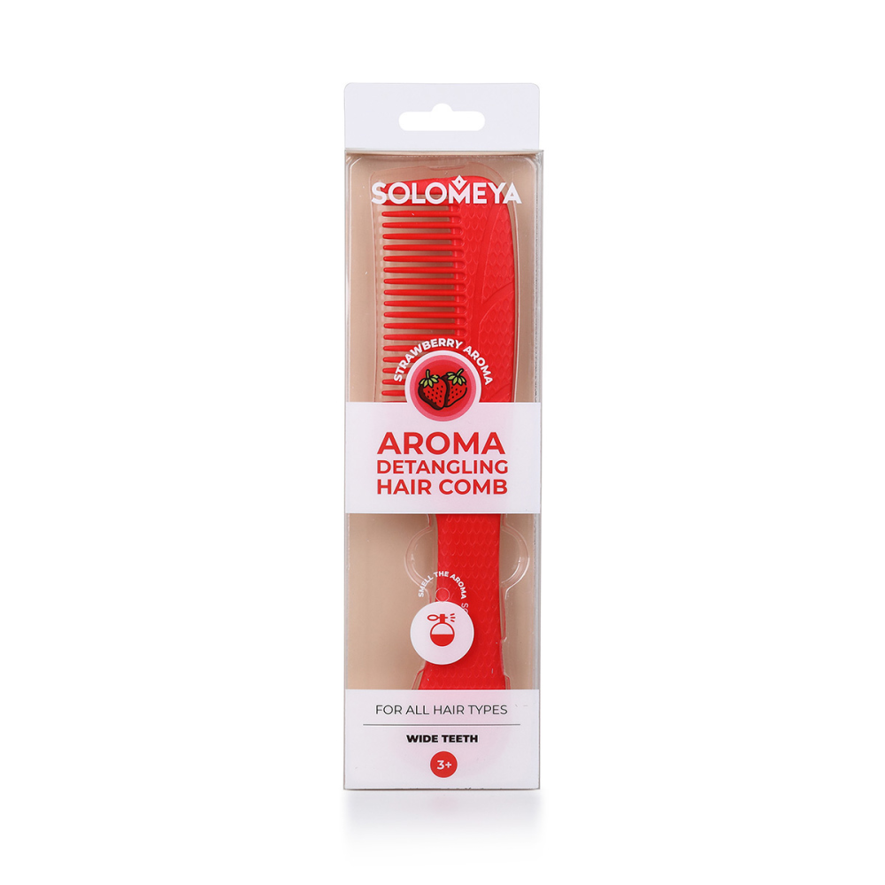 [SOLOMEYA] Расческа-гребень для волос АРОМАТ КЛУБНИКИ Aroma Detangling Hair Comb Strawberry, 1 шт