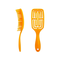 [COSMO STYLE] Расчёска массажная для бережного расчёсывания мокрых волос ПРЯМОУГОЛЬНАЯ ОРАНЖЕВАЯ 20 х 5,5 см, 1 шт.