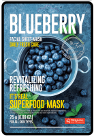 [DERMAL] Маска для лица тканевая ГОЛУБИКА It's Real Superfood Mask BLUEBERRY, 25 мл
