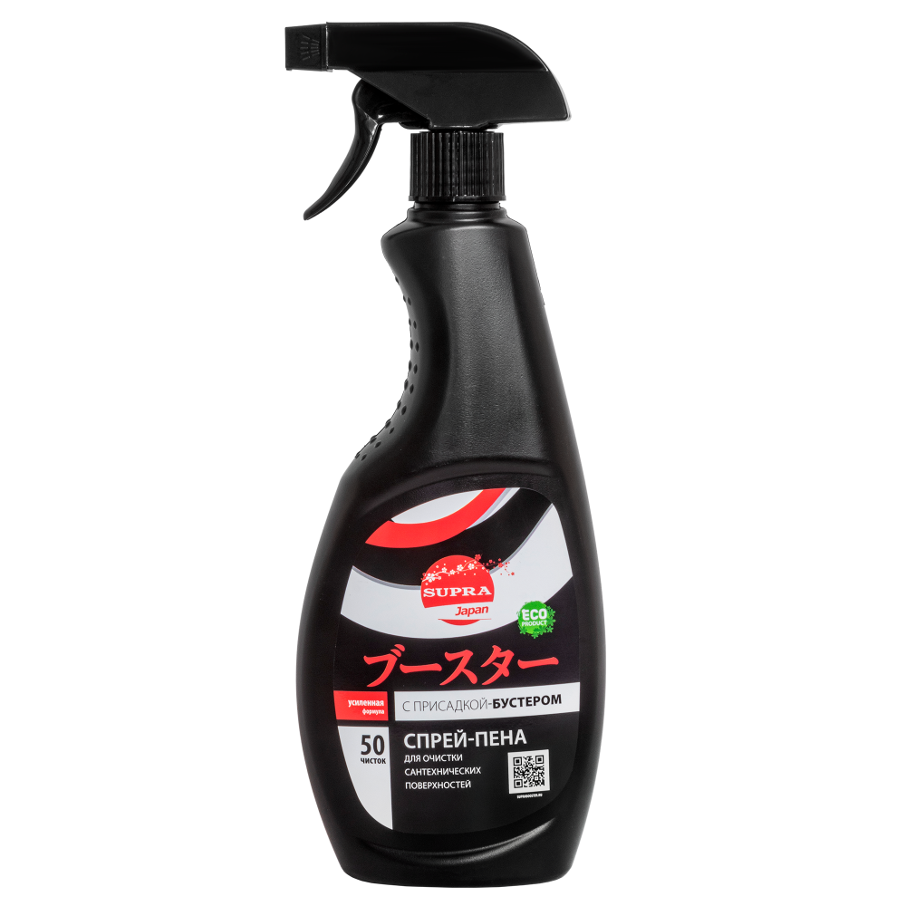 [SUPRA] Спрей-пена для ОЧИСТКИ САНТЕХНИЧЕСКИХ ПОВЕРХНОСТЕЙ с присадкой-бустером, 500 мл