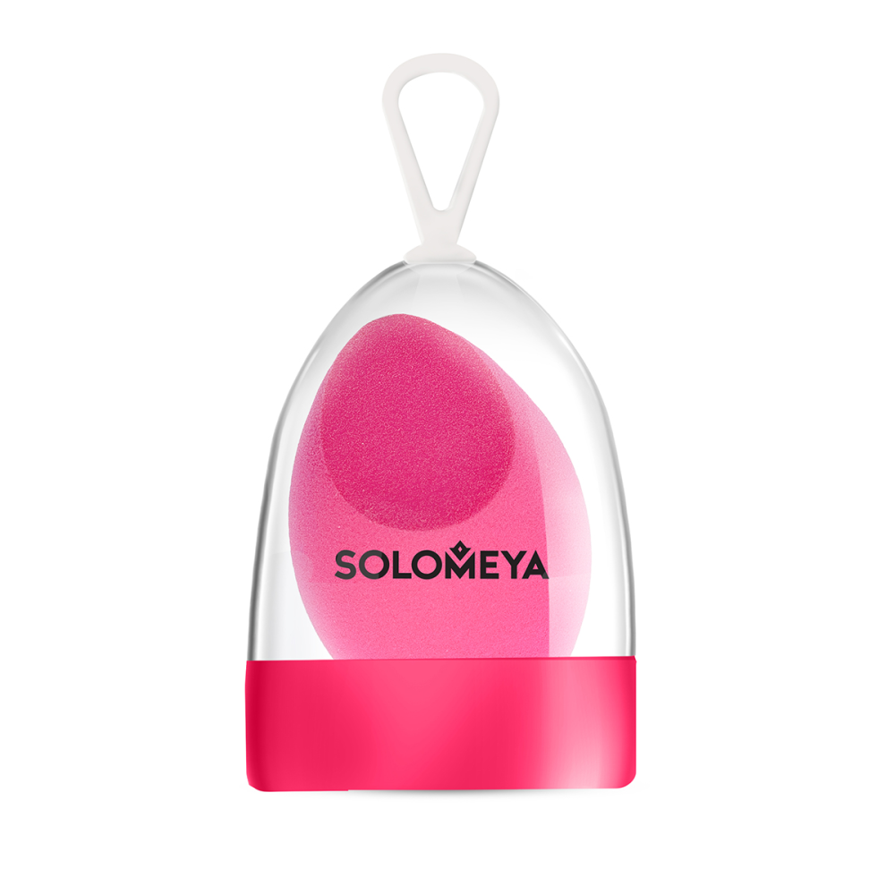 [SOLOMEYA] Спонж для макияжа СО СРЕЗОМ косметический РОЗОВЫЙ Flat End Blending Sponge, 1 шт