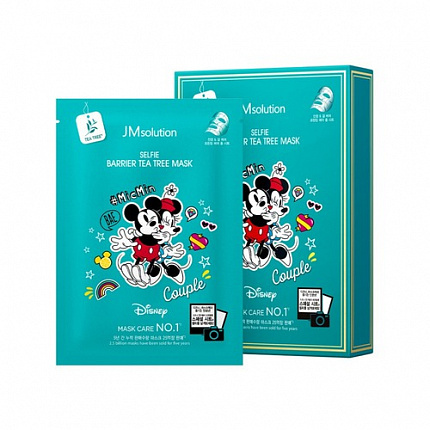 [JMSOLUTION] Маска для лица тканевая противовоспалительная ЧАЙНОЕ ДЕРЕВО Disney Collection Selfie Barrier Tea Tree Mask, 30 мл