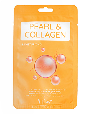 [YU.R] Маска для лица тканевая ЭКСТРАКТ ЖЕМЧУГА И КОЛЛАГЕН ME Pearl & Collagen Sheet Mask, 1 шт