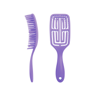 [COSMO STYLE] Расчёска массажная для бережного расчёсывания мокрых волос ПРЯМОУГОЛЬНАЯ СИРЕНЕВАЯ 20 х 5,5 см, 1 шт.