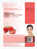 [DERMAL] Маска для лица тканевая КОЛЛАГЕН и КЛУБНИКА Strawberry Collagen Essence Mask Soothing, 23 мл