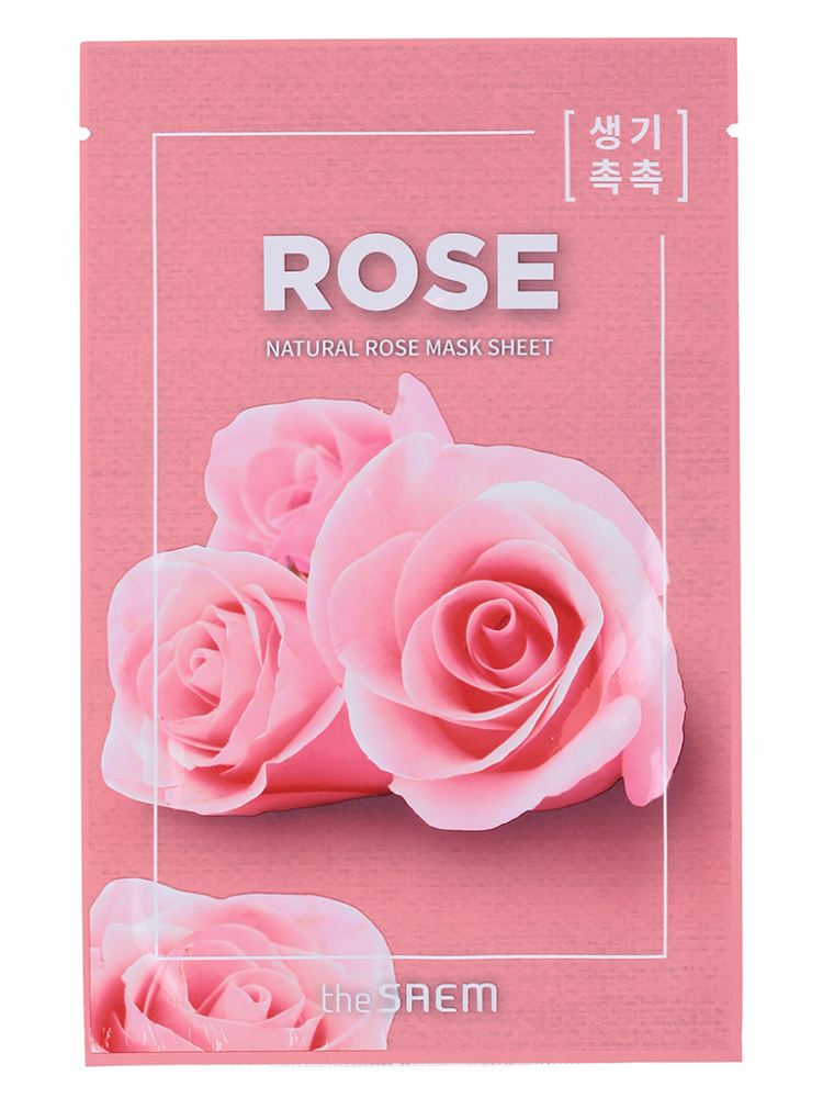 [THE SAEM] Маска для лица тканевая ЭКСТРАКТ РОЗЫ Natural Rose Mask Sheet, 21 мл