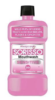 [SORISSO] Ополаскиватель для полости рта для ЧУВСТВИТЕЛЬНЫХ зубов Mouthwash Sensitive, 250 мл