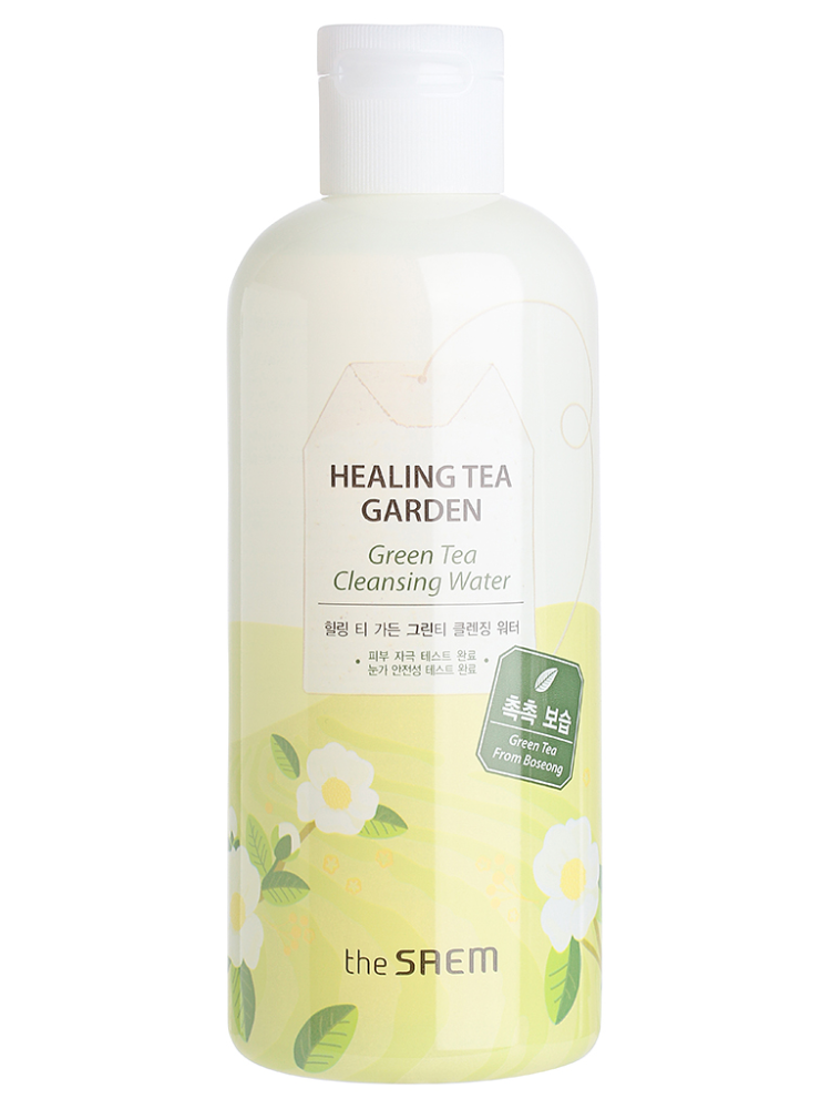 [THE SAEM] Средство для снятия макияжа ЗЕЛЕНЫЙ ЧАЙ Vegan Healing Tea Garden Green Tea Cleansing Water, 300 мл