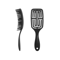 [COSMO STYLE] Расчёска массажная для бережного расчёсывания мокрых волос ПРЯМОУГОЛЬНАЯ ЧЕРНАЯ 20 х 5,5 см, 1 шт.