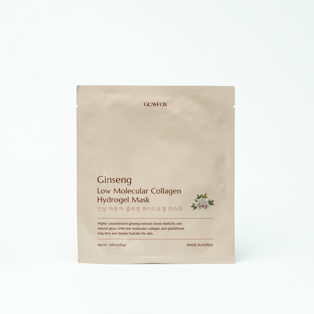 [GLAMFOX] Маска для лица гидрогелевая НИЗКОМОЛЕКУЛЯРНЫЙ КОЛЛАГЕН Ginseng Low Molecular Weight Collagen Hydrogel Mask, 30 мл