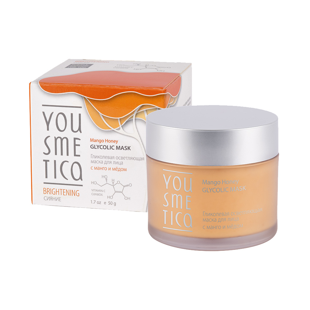 YOUSMETICA] Маска для лица осветляющая МАНГО И МЁД гликолиевая Mango Honey  Glycolic Mask, 50 мл купить оптом на ICONMARKET