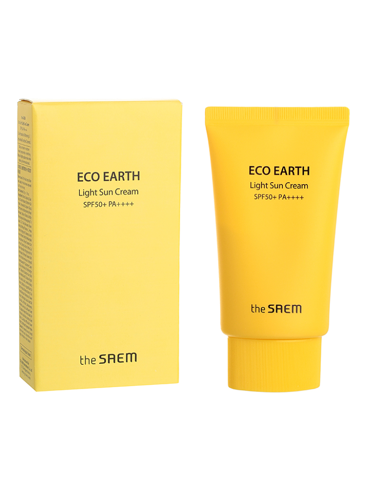 [THE SAEM] Крем для лица солнцезащитный ЛЕГКИЙ Eco Earth Light Sun Cream SPF 50+ PA++++, 50 гр