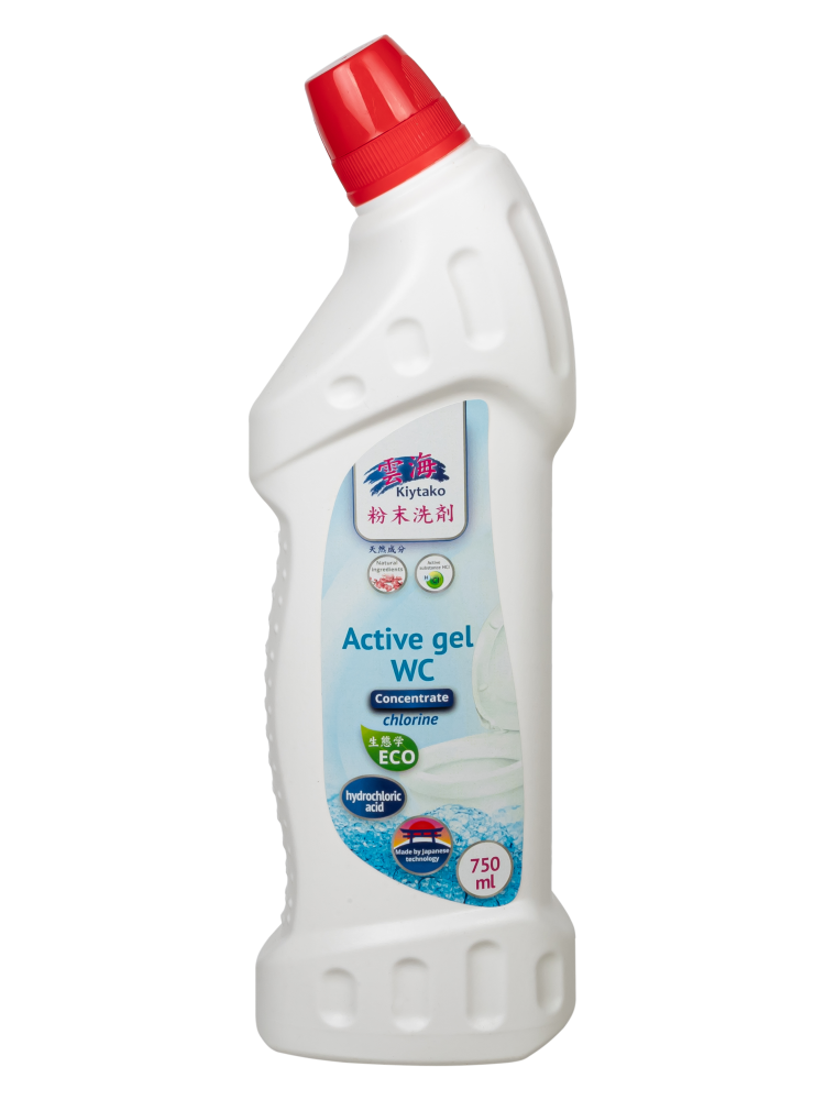 [KIYTAKO] Гель для чистки унитаза БЕЛЫЙ с хлором Active Gel WC, 750 мл