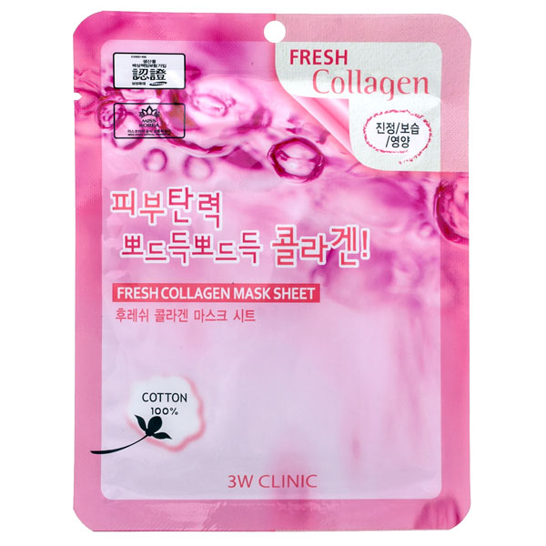 [3W CLINIC] Тканевая маска для лица КОЛЛАГЕН Fresh Collagen Mask Sheet, 1 шт