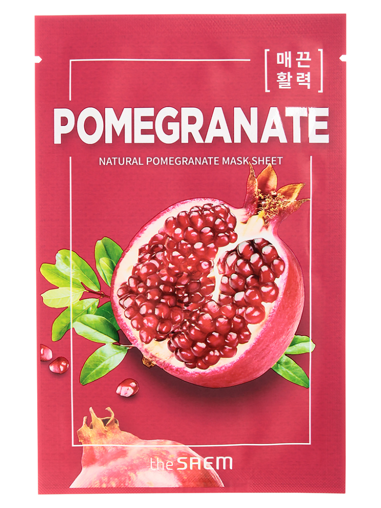 [THE SAEM] Маска для лица тканевая ЭКСТРАКТ ГРАНАТА Natural Pomegranate Mask Sheet, 21 мл