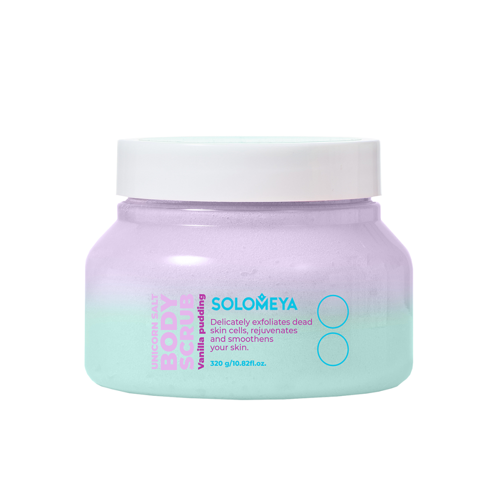 [SOLOMEYA] Скраб для тела солевой ВАНИЛЬНЫЙ ПУДДИНГ Unicorn Salt Body Scrub Vanilla Pudding, 320 гр