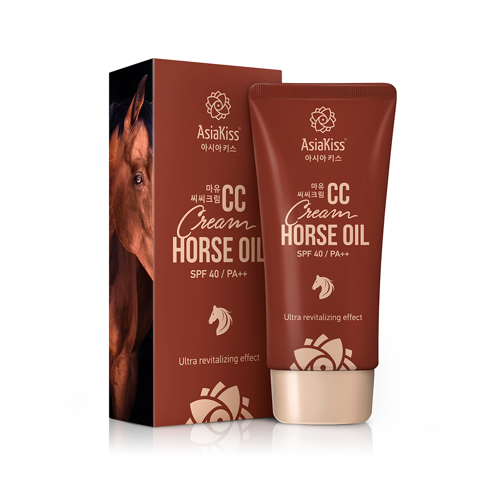 [ASIAKISS] СС-крем для лица выравнивающий ЛОШАДИНЫЙ ЖИР Horse Oil CC Cream, 60 мл