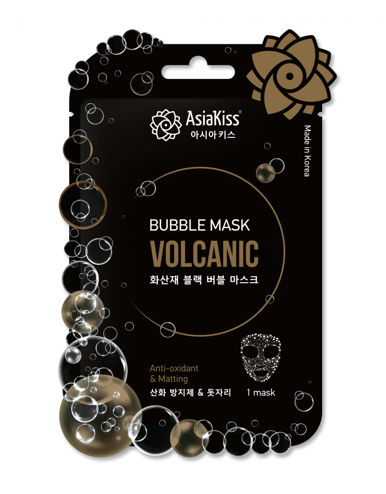 [ASIAKISS] Маска для лица пузырьковая ВУЛКАНИЧЕСКИЙ ПЕПЕЛ Volcanic Bubble Mask, 20 г