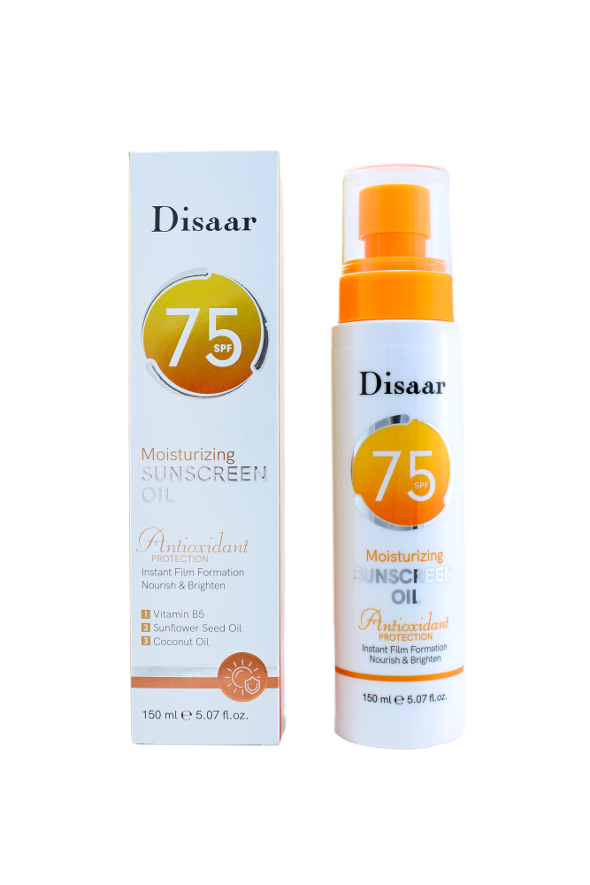 [DISAAR] Масло для тела солнцезащитное УВЛАЖНЕНИЕ И СИЯНИЕ Moisturizing&Brighten Sunscreen SPF75, 150 мл