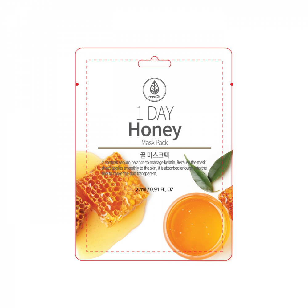 [MED B] НАБОР Маска для лица тканевая МЕД 1-Day Honey Mask Pack, 27 г х 10 шт.