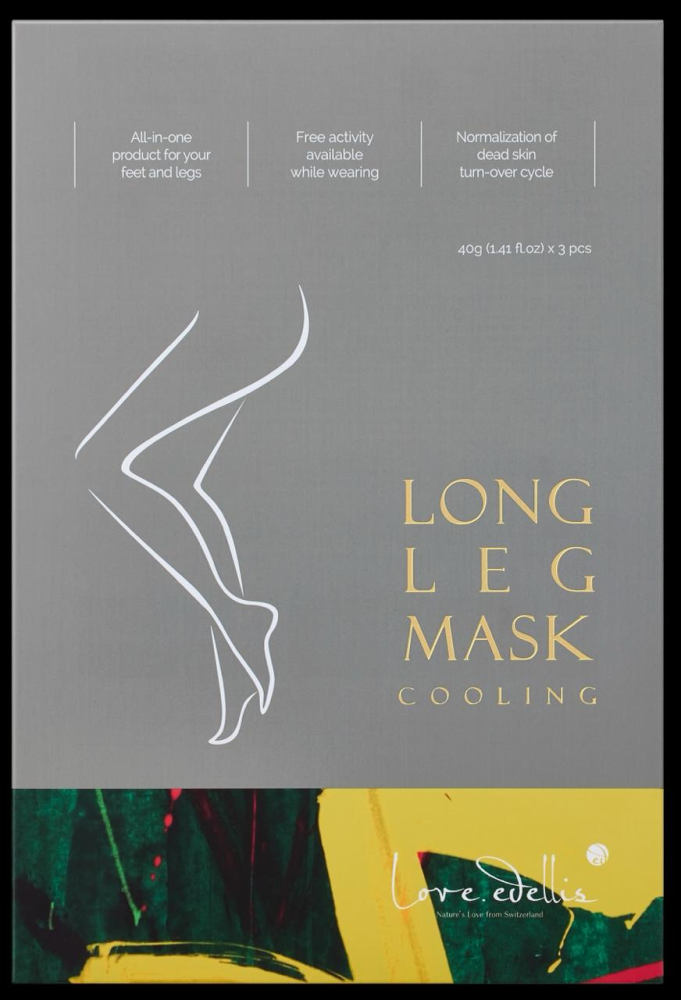 [LOVE.EDELLIS] НАБОР Маска-сапожки для ног ОХЛАЖДАЮЩАЯ Long Leg Mask Cooling, 3 шт*40 гр
