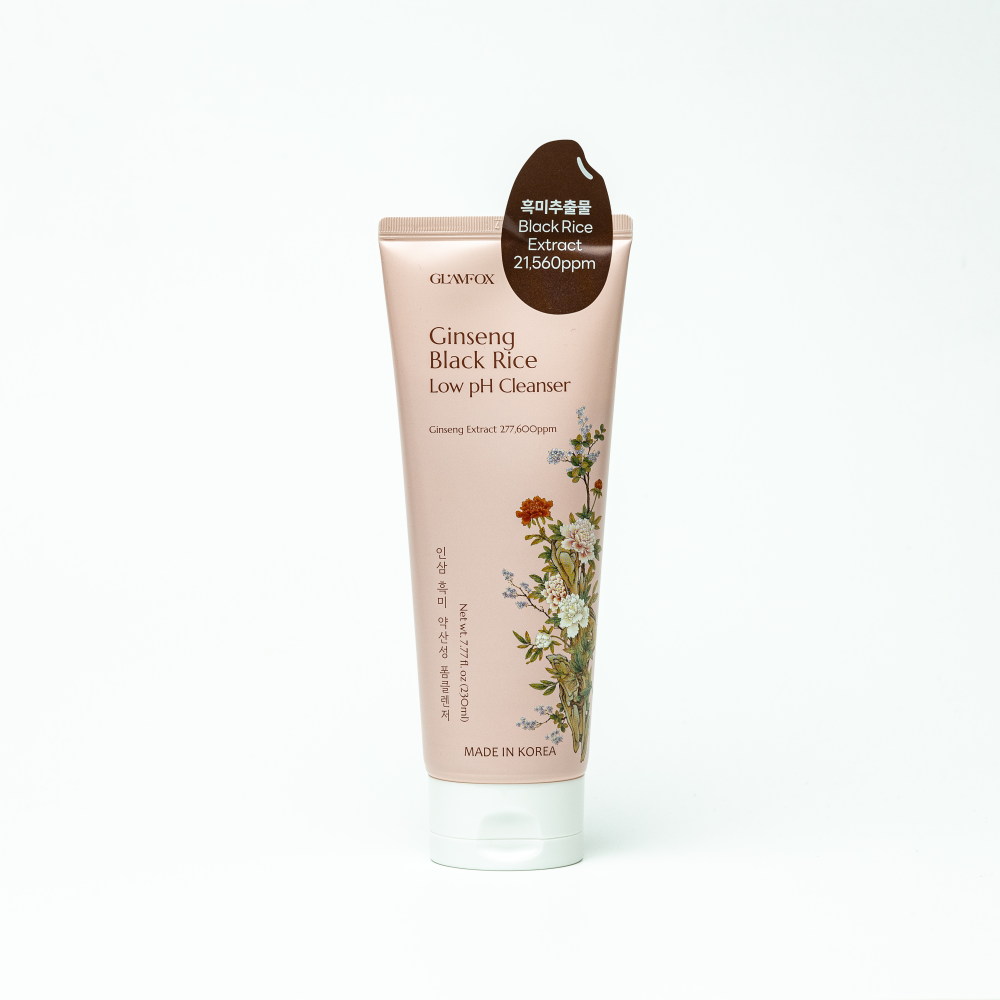 [GLAMFOX] Средство для лица очищающее БУРЫЙ РИС с низким уровнем pH Ginseng Black Rice Low pH Cleanser, 230 мл