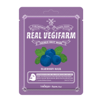 [FORTHESKIN] Маска для лица питательная интенсивного увлажнения ЧЕРНИКА Super Food Real Vegifarm Double Shot Mask Blueberry, 23 мл