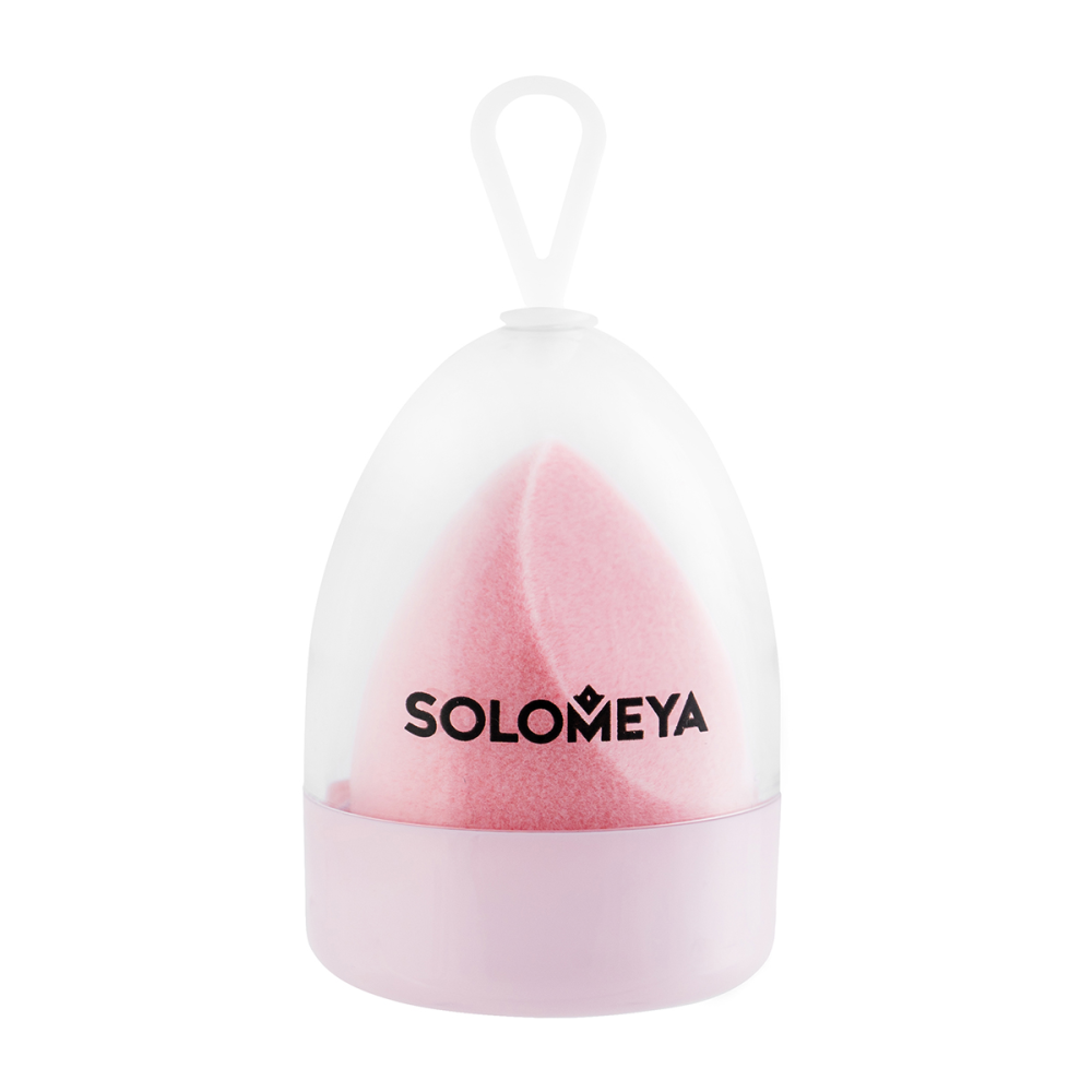 [SOLOMEYA] Спонж для макияжа ВЕЛЬВЕТОВЫЙ косметический ПЕРСИК Microfiber Velvet Sponge Peach, 1 шт