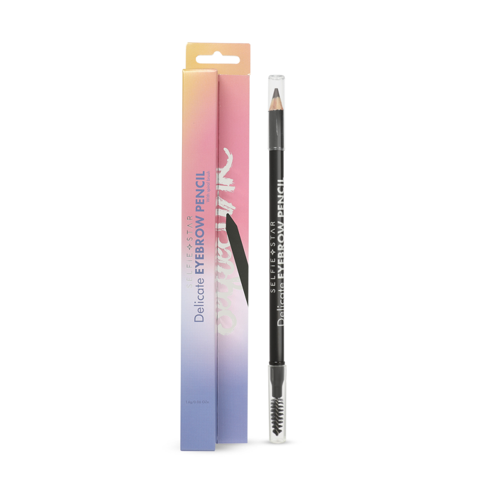 [SELFIE STAR] Карандаш для бровей с щеточкой СЕРО-КОРИЧНЕВЫЙ Delicate Eyebrow Pencil With Spiral Brush Brown Grey 03, 1,6 гр