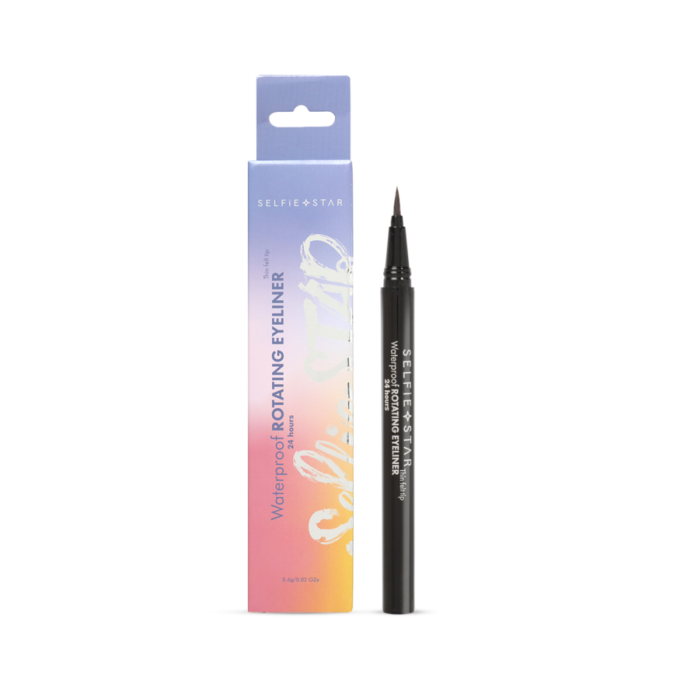 [SELFIE STAR] Подводка-фломастер для глаз водостойкая КОРИЧНЕВАЯ Waterproof Rotating Eyeliner Brown X03, 0,6 гр